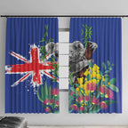Australia Day Koala Window Curtain Aussie Aussie Aussie Oi Oi Oi Blue Color - Aussie Hoodie