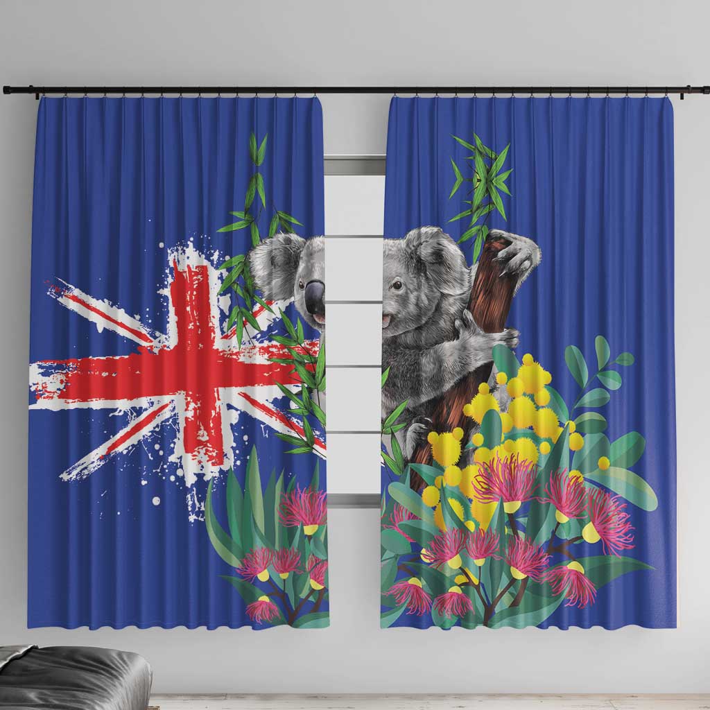 Australia Day Koala Window Curtain Aussie Aussie Aussie Oi Oi Oi Blue Color - Aussie Hoodie