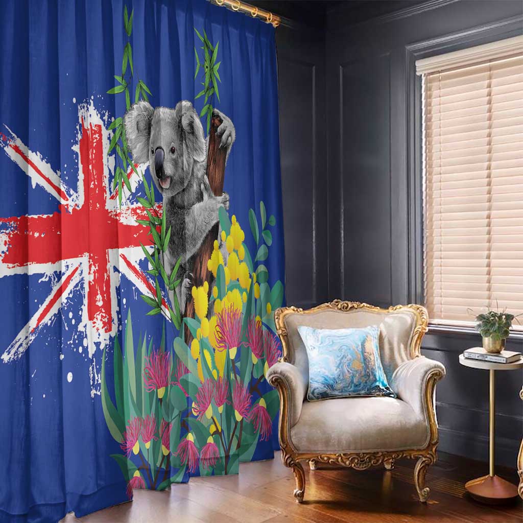 Australia Day Koala Window Curtain Aussie Aussie Aussie Oi Oi Oi Blue Color - Aussie Hoodie