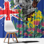Australia Day Koala Window Curtain Aussie Aussie Aussie Oi Oi Oi Blue Color - Aussie Hoodie