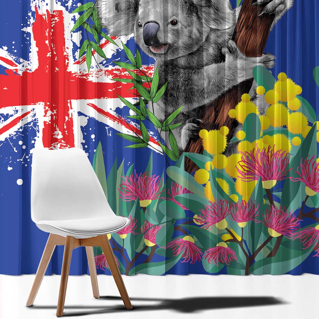 Australia Day Koala Window Curtain Aussie Aussie Aussie Oi Oi Oi Blue Color - Aussie Hoodie