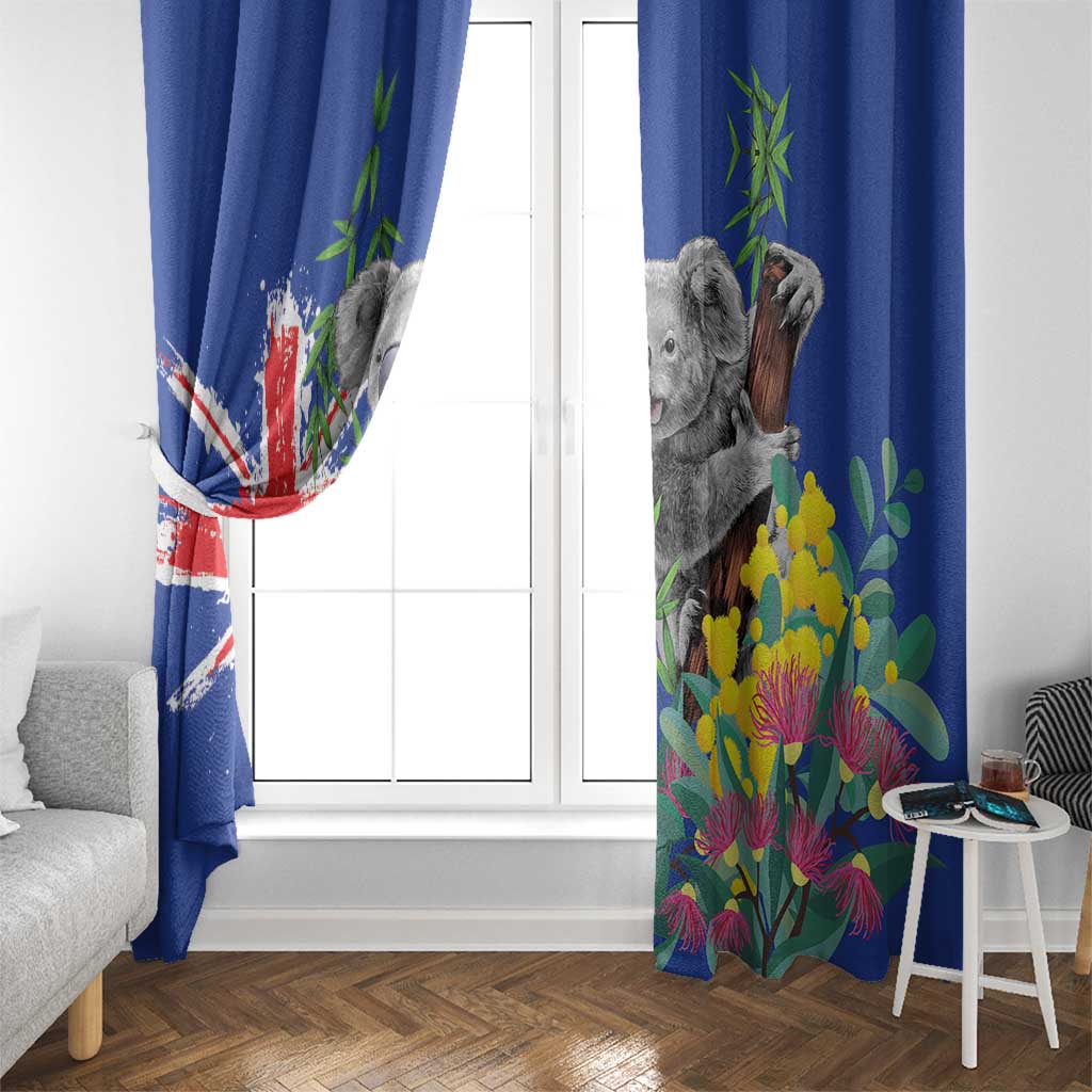 Australia Day Koala Window Curtain Aussie Aussie Aussie Oi Oi Oi Blue Color - Aussie Hoodie