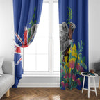 Australia Day Koala Window Curtain Aussie Aussie Aussie Oi Oi Oi Blue Color - Aussie Hoodie