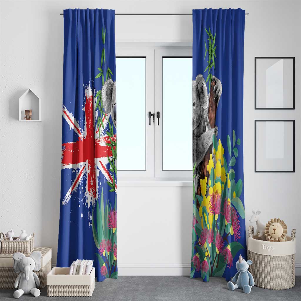 Australia Day Koala Window Curtain Aussie Aussie Aussie Oi Oi Oi Blue Color - Aussie Hoodie