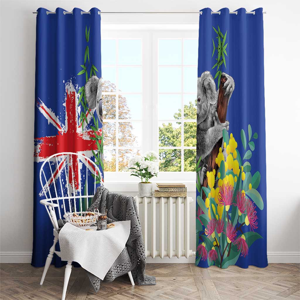 Australia Day Koala Window Curtain Aussie Aussie Aussie Oi Oi Oi Blue Color - Aussie Hoodie