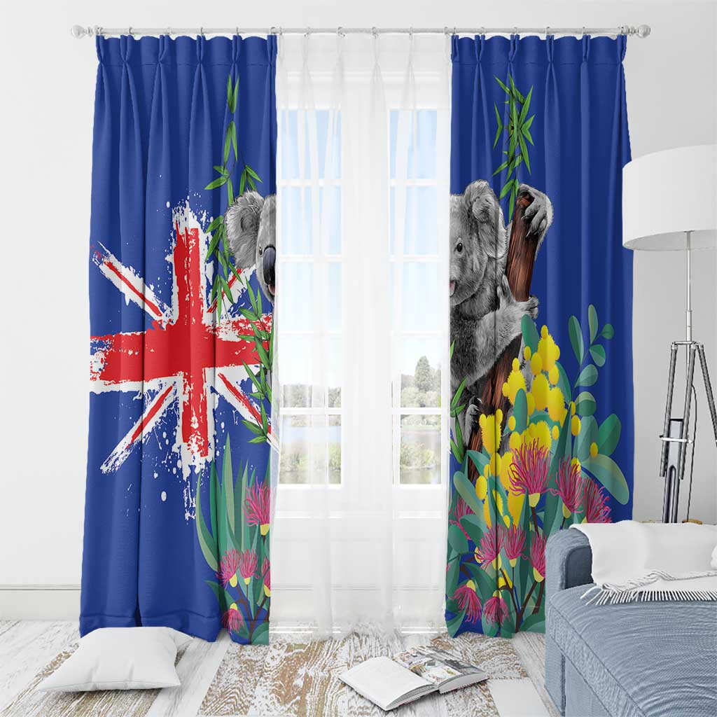 Australia Day Koala Window Curtain Aussie Aussie Aussie Oi Oi Oi Blue Color - Aussie Hoodie