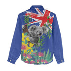 Australia Day Koala Women Casual Shirt Aussie Aussie Aussie Oi Oi Oi Blue Color - Aussie Hoodie