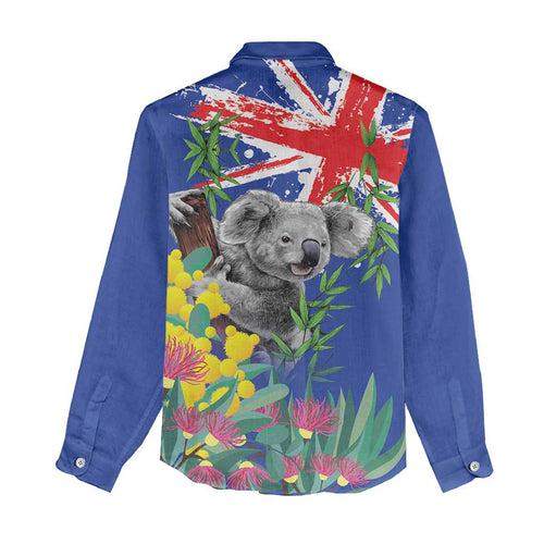 Australia Day Koala Women Casual Shirt Aussie Aussie Aussie Oi Oi Oi Blue Color - Aussie Hoodie