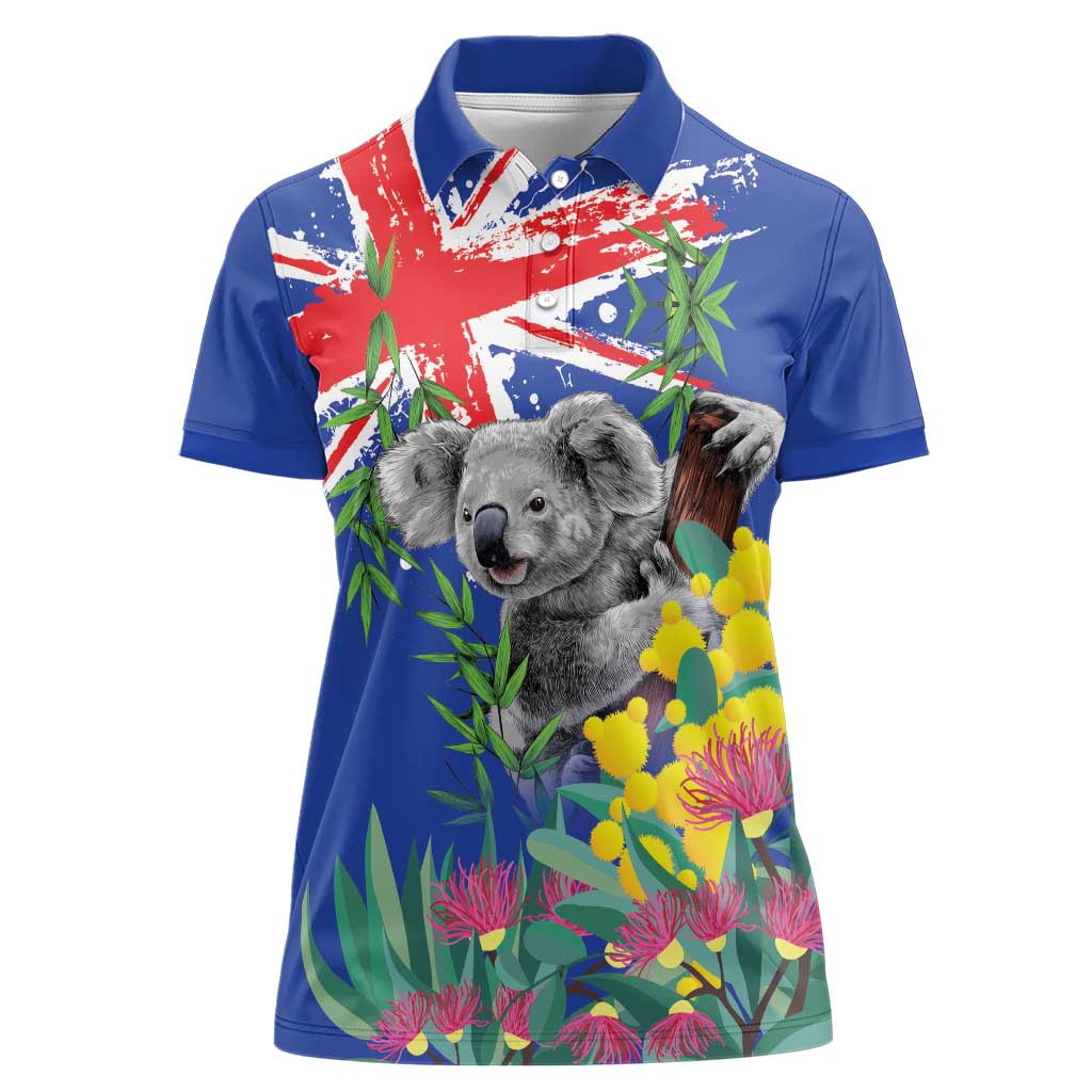 Australia Day Koala Women Polo Shirt Aussie Aussie Aussie Oi Oi Oi Blue Color - Aussie Hoodie