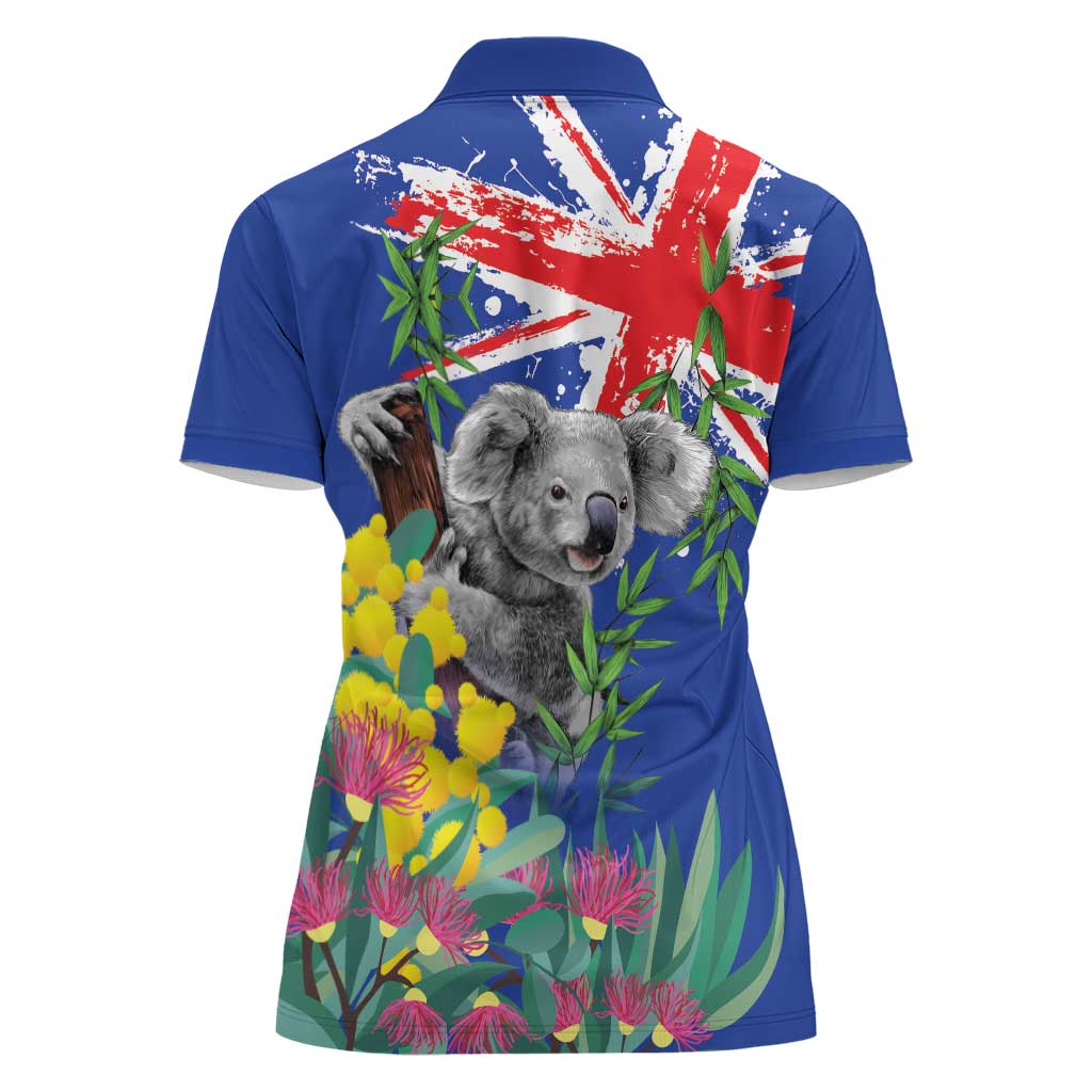 Australia Day Koala Women Polo Shirt Aussie Aussie Aussie Oi Oi Oi Blue Color - Aussie Hoodie