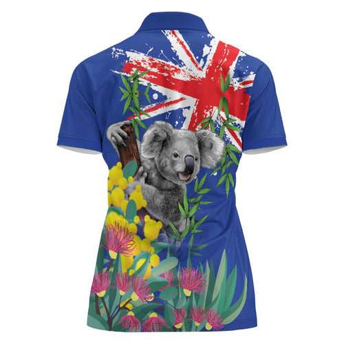 Australia Day Koala Women Polo Shirt Aussie Aussie Aussie Oi Oi Oi Blue Color - Aussie Hoodie