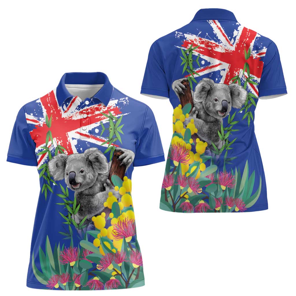Australia Day Koala Women Polo Shirt Aussie Aussie Aussie Oi Oi Oi Blue Color - Aussie Hoodie