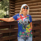 Australia Day Koala Women Polo Shirt Aussie Aussie Aussie Oi Oi Oi Blue Color - Aussie Hoodie