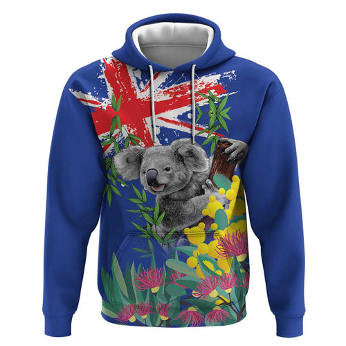 Australia Day Koala Zip Hoodie Aussie Aussie Aussie Oi Oi Oi Blue Color - Aussie Hoodie