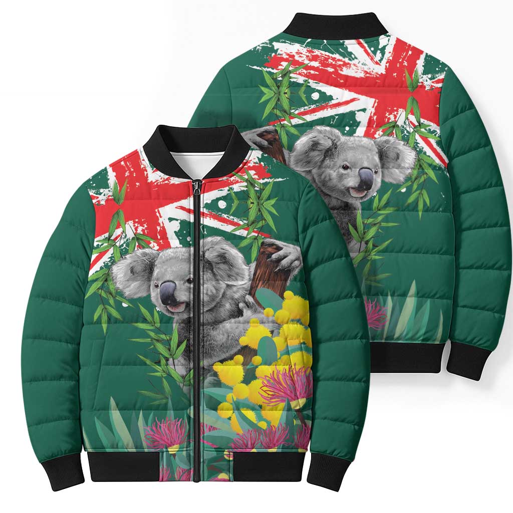 Australia Day Koala Bomber Puffer Jacket Aussie Aussie Aussie Oi Oi Oi National Color - Aussie Hoodie