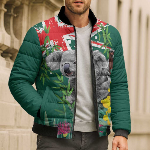 Australia Day Koala Bomber Puffer Jacket Aussie Aussie Aussie Oi Oi Oi National Color - Aussie Hoodie