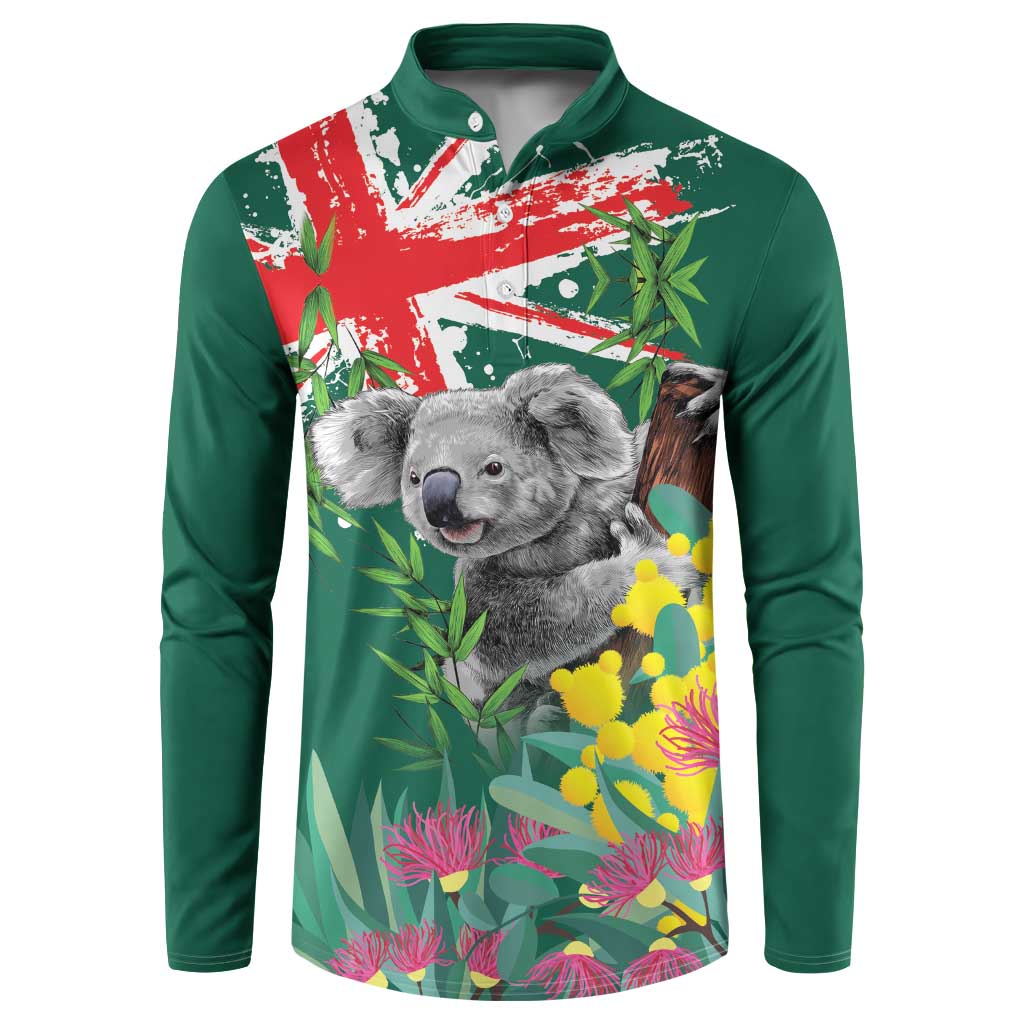 Australia Day Koala Button Sweatshirt Aussie Aussie Aussie Oi Oi Oi National Color - Aussie Hoodie