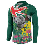Australia Day Koala Button Sweatshirt Aussie Aussie Aussie Oi Oi Oi National Color - Aussie Hoodie