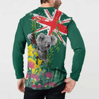 Australia Day Koala Button Sweatshirt Aussie Aussie Aussie Oi Oi Oi National Color - Aussie Hoodie