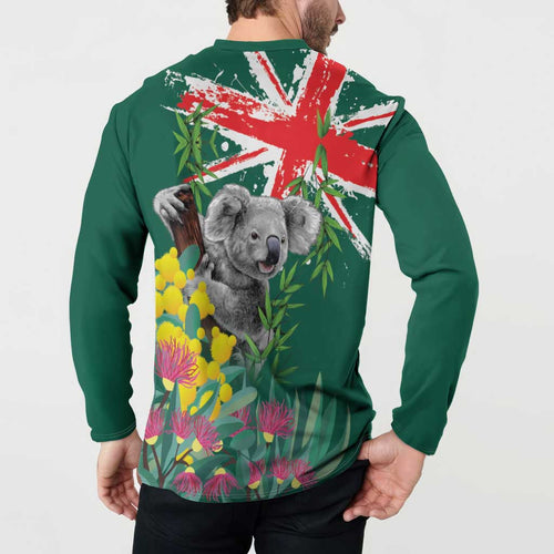 Australia Day Koala Button Sweatshirt Aussie Aussie Aussie Oi Oi Oi National Color - Aussie Hoodie