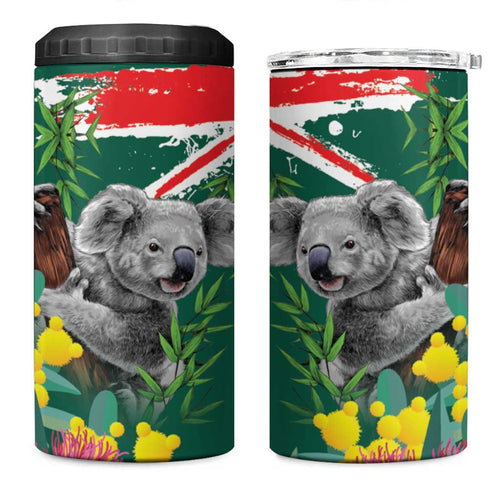 Australia Day Koala 4 in 1 Can Cooler Tumbler Aussie Aussie Aussie Oi Oi Oi National Color - Aussie Hoodie