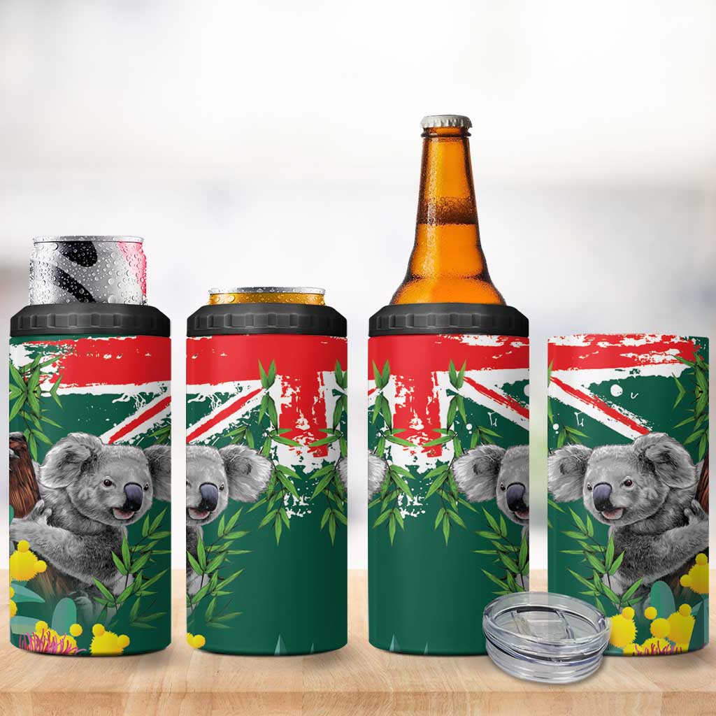 Australia Day Koala 4 in 1 Can Cooler Tumbler Aussie Aussie Aussie Oi Oi Oi National Color - Aussie Hoodie