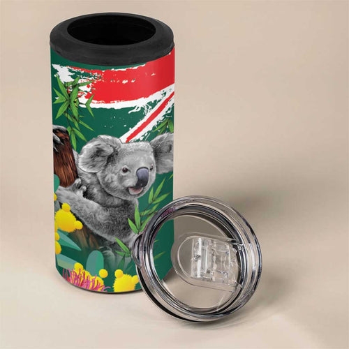 Australia Day Koala 4 in 1 Can Cooler Tumbler Aussie Aussie Aussie Oi Oi Oi National Color - Aussie Hoodie