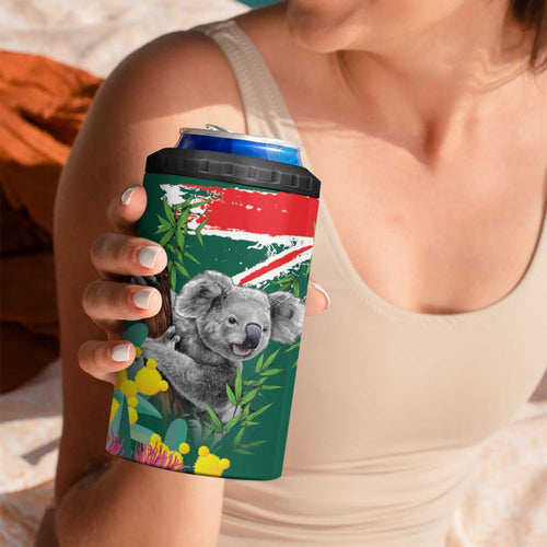 Australia Day Koala 4 in 1 Can Cooler Tumbler Aussie Aussie Aussie Oi Oi Oi National Color - Aussie Hoodie