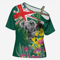 Australia Day Koala Cross Shoulder Shirt Aussie Aussie Aussie Oi Oi Oi National Color - Aussie Hoodie