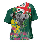 Australia Day Koala Cross Shoulder Shirt Aussie Aussie Aussie Oi Oi Oi National Color - Aussie Hoodie