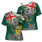 Australia Day Koala Cross Shoulder Shirt Aussie Aussie Aussie Oi Oi Oi National Color - Aussie Hoodie