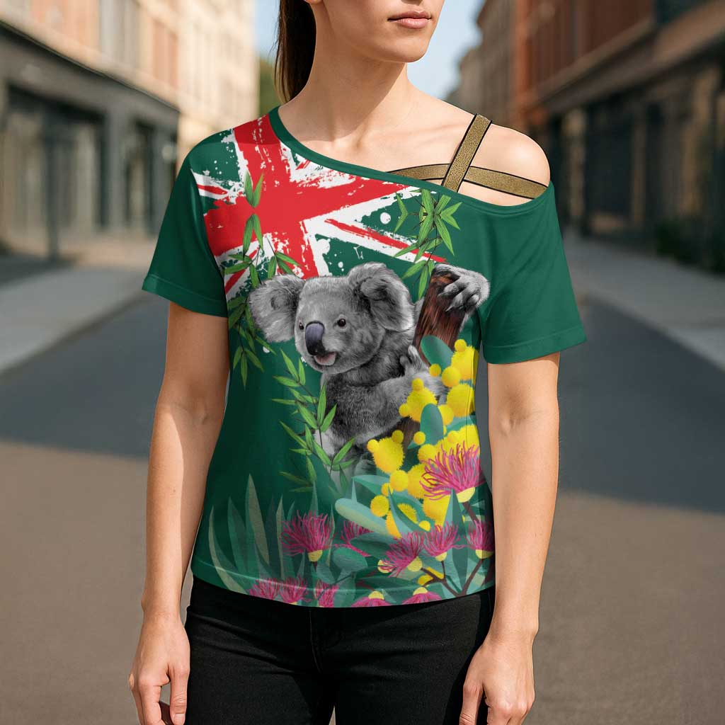 Australia Day Koala Cross Shoulder Shirt Aussie Aussie Aussie Oi Oi Oi National Color - Aussie Hoodie