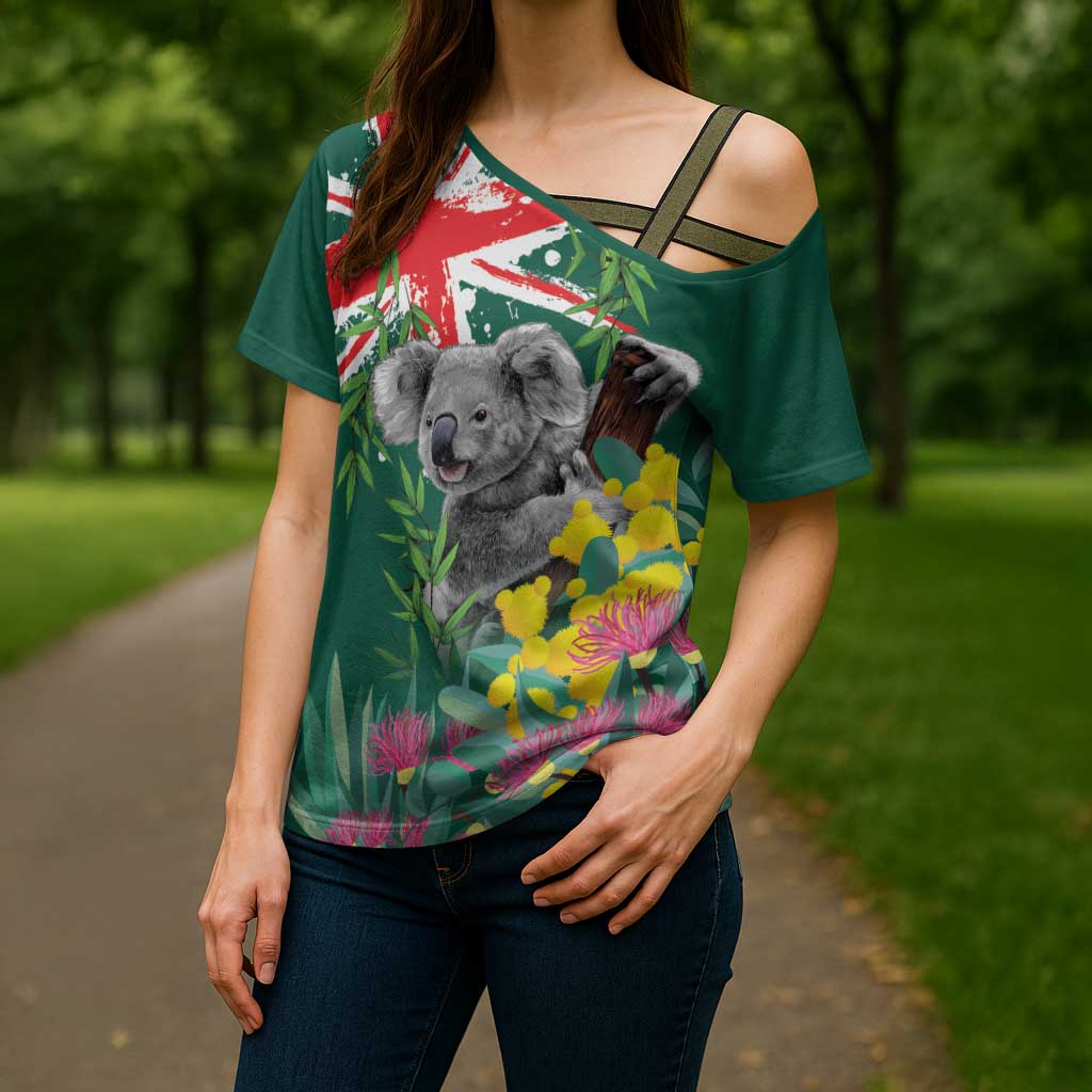 Australia Day Koala Cross Shoulder Shirt Aussie Aussie Aussie Oi Oi Oi National Color - Aussie Hoodie