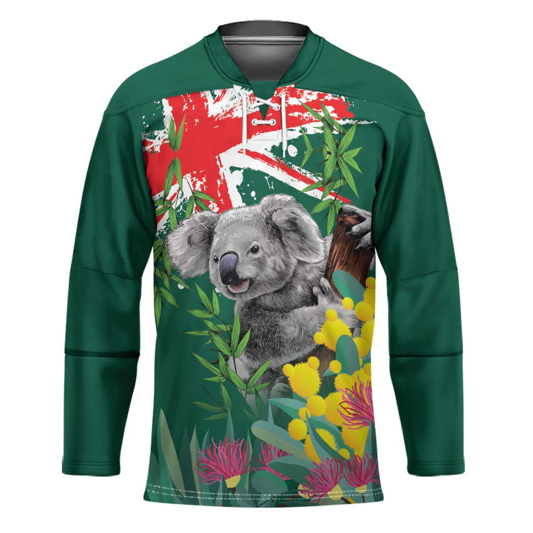 Australia Day Koala Hockey Jersey Aussie Aussie Aussie Oi Oi Oi National Color - Aussie Hoodie