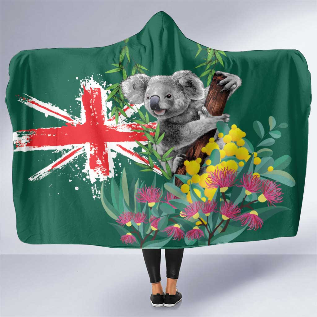Australia Day Koala Hooded Blanket Aussie Aussie Aussie Oi Oi Oi National Color - Aussie Hoodie