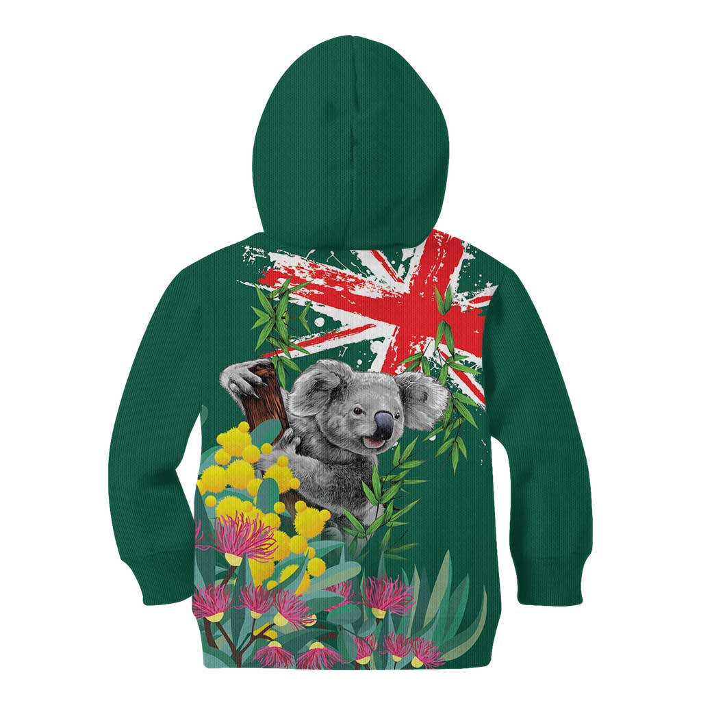 Australia Day Koala Kid Hoodie Aussie Aussie Aussie Oi Oi Oi National Color - Aussie Hoodie