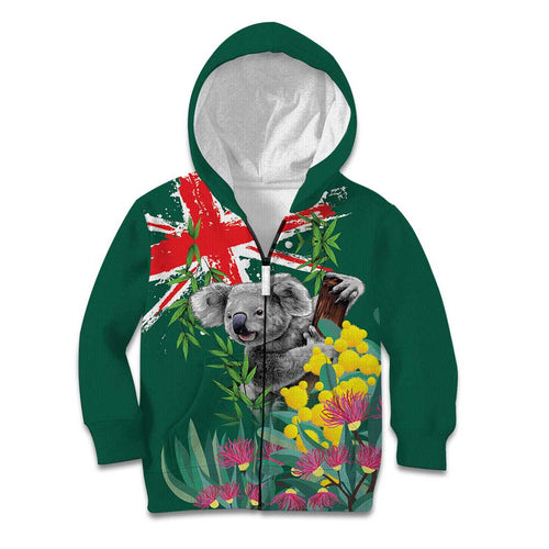 Australia Day Koala Kid Hoodie Aussie Aussie Aussie Oi Oi Oi National Color - Aussie Hoodie
