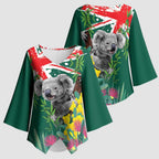 Australia Day Koala Kimono Sleeve Blouse Aussie Aussie Aussie Oi Oi Oi National Color - Aussie Hoodie