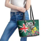 Australia Day Koala Leather Tote Bag Aussie Aussie Aussie Oi Oi Oi National Color - Aussie Hoodie