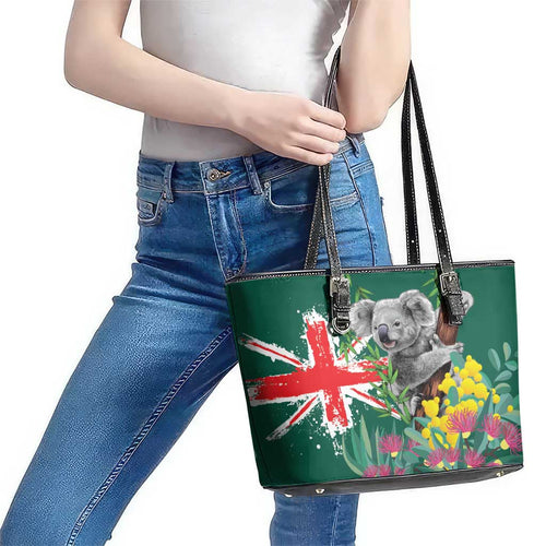 Australia Day Koala Leather Tote Bag Aussie Aussie Aussie Oi Oi Oi National Color - Aussie Hoodie