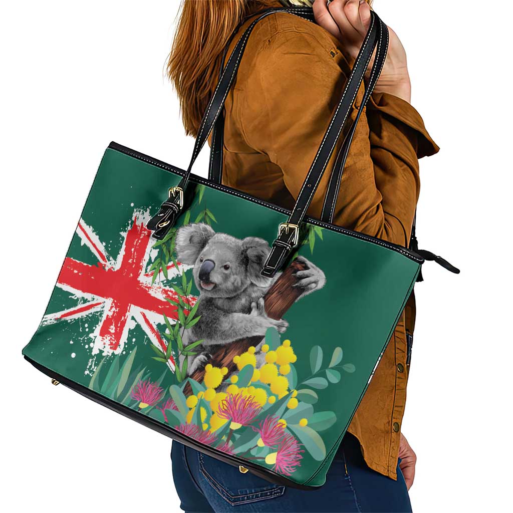 Australia Day Koala Leather Tote Bag Aussie Aussie Aussie Oi Oi Oi National Color - Aussie Hoodie