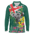 Australia Day Koala Long Sleeve Polo Shirt Aussie Aussie Aussie Oi Oi Oi National Color - Aussie Hoodie