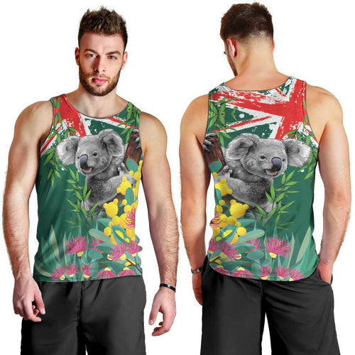 Australia Day Koala Men Tank Top Aussie Aussie Aussie Oi Oi Oi National Color - Aussie Hoodie