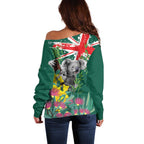 Australia Day Koala Off Shoulder Sweater Aussie Aussie Aussie Oi Oi Oi National Color - Aussie Hoodie