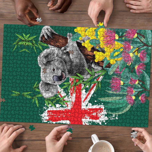 Australia Day Koala Puzzle Aussie Aussie Aussie Oi Oi Oi National Color - Aussie Hoodie