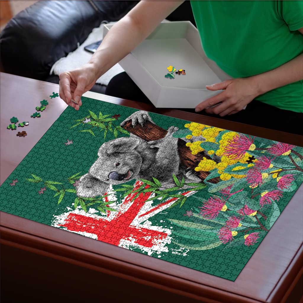 Australia Day Koala Puzzle Aussie Aussie Aussie Oi Oi Oi National Color - Aussie Hoodie
