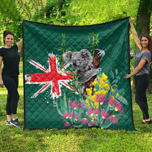 Australia Day Koala Quilt Aussie Aussie Aussie Oi Oi Oi National Color - Aussie Hoodie