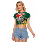 Australia Day Koala Raglan Cropped T Shirt Aussie Aussie Aussie Oi Oi Oi National Color - Aussie Hoodie