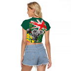 Australia Day Koala Raglan Cropped T Shirt Aussie Aussie Aussie Oi Oi Oi National Color - Aussie Hoodie