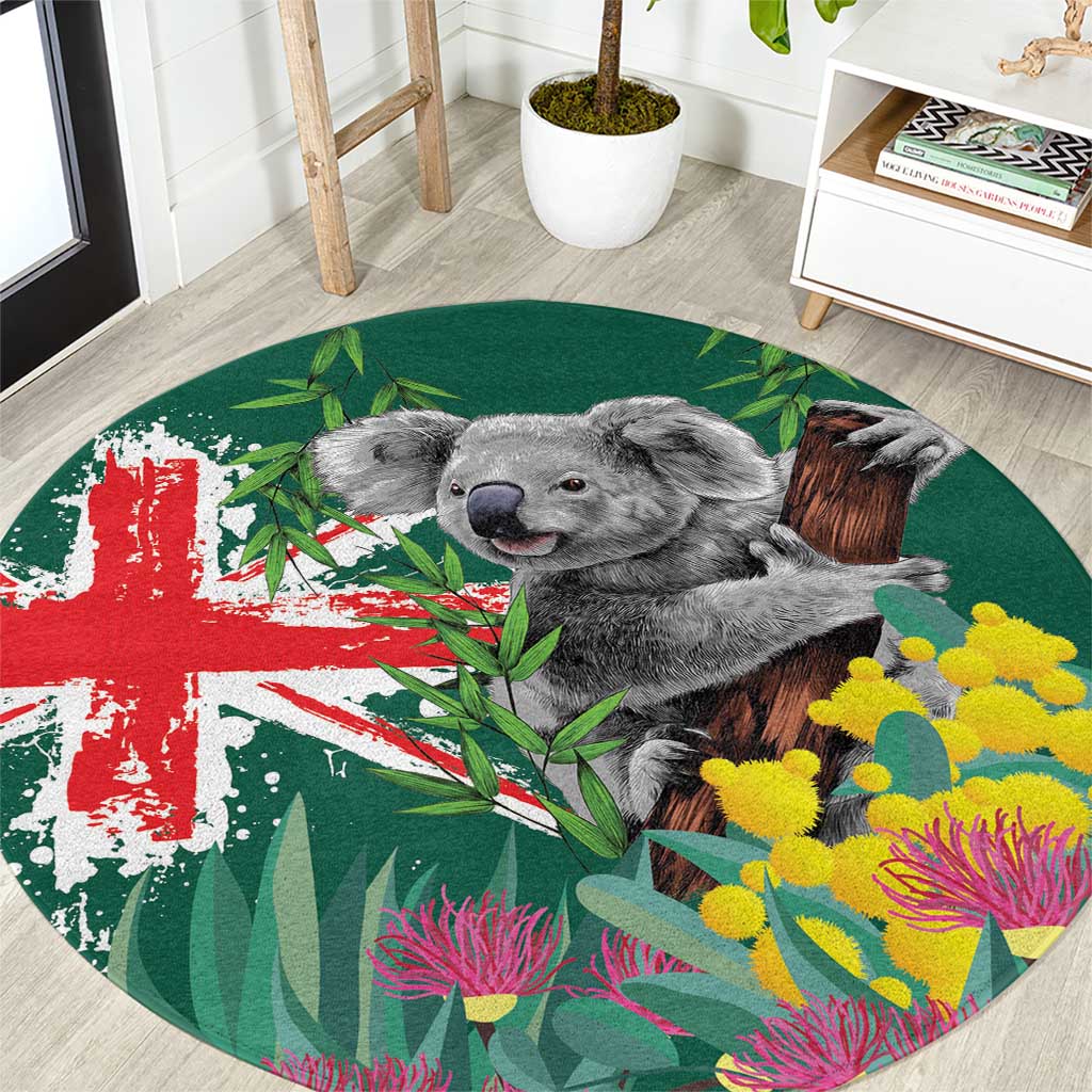 Australia Day Koala Round Carpet Aussie Aussie Aussie Oi Oi Oi National Color - Aussie Hoodie